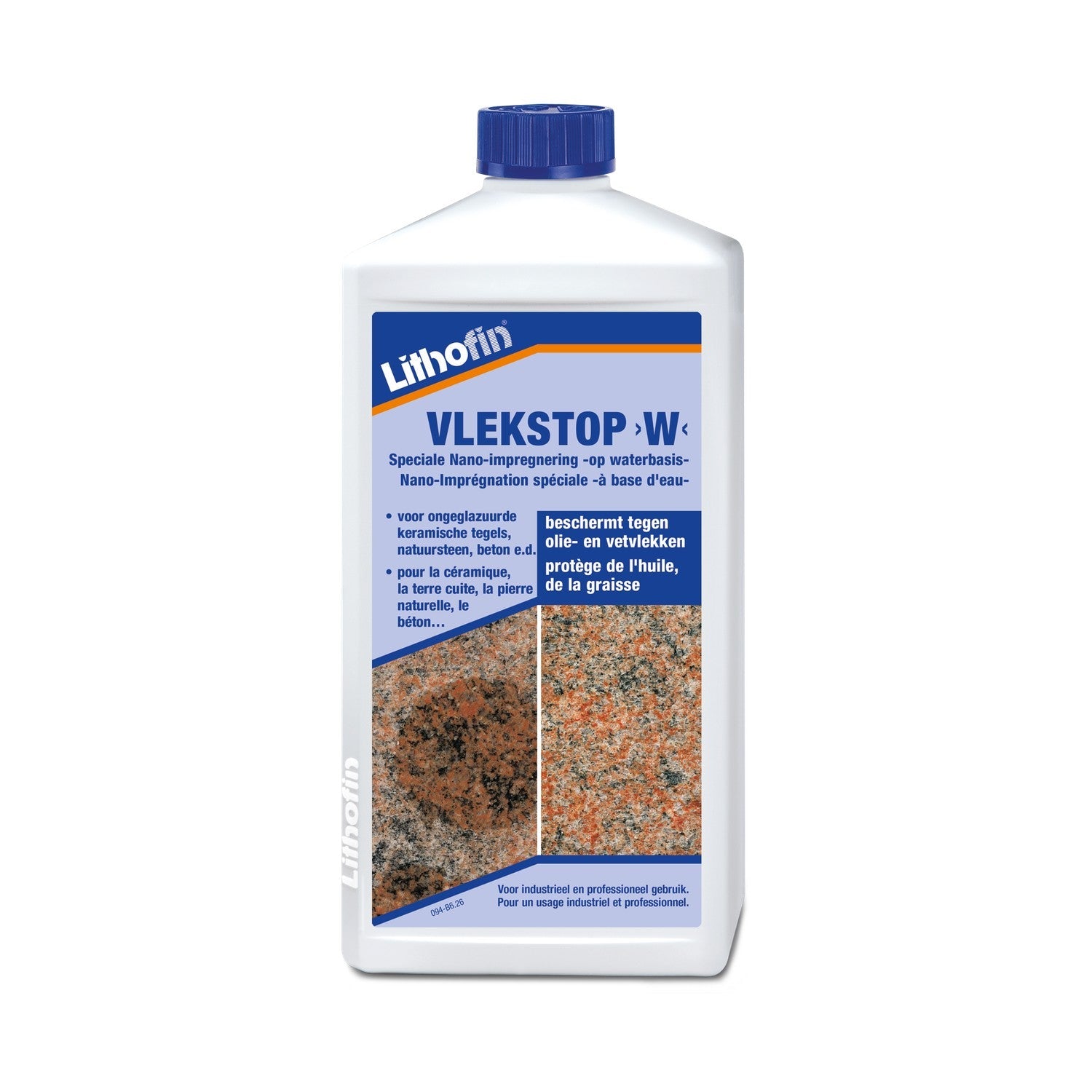 Lithofin Vlekstop W impregneer op waterbasis voor natuursteen 1 liter