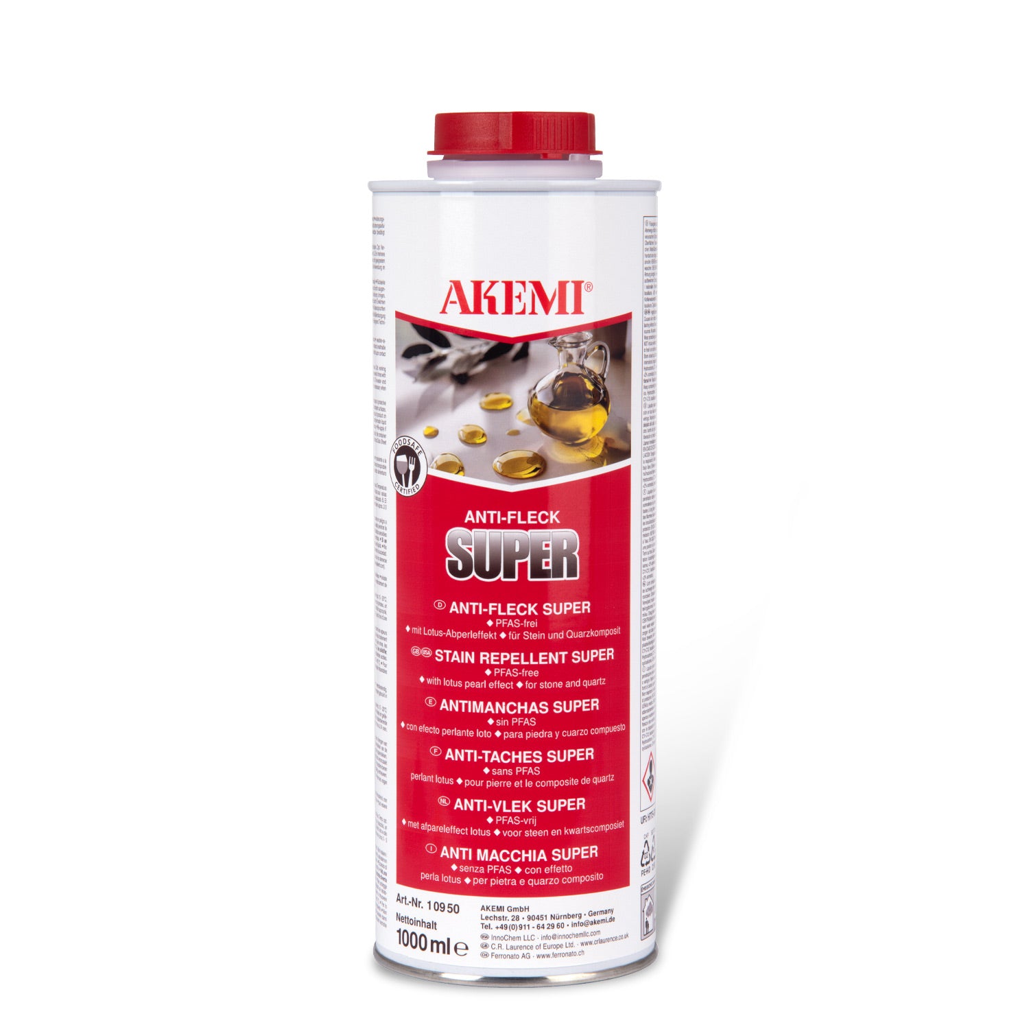 Akemi Anti-Vlek Super vlekbescherming impregnering voor natuursteen 1 liter