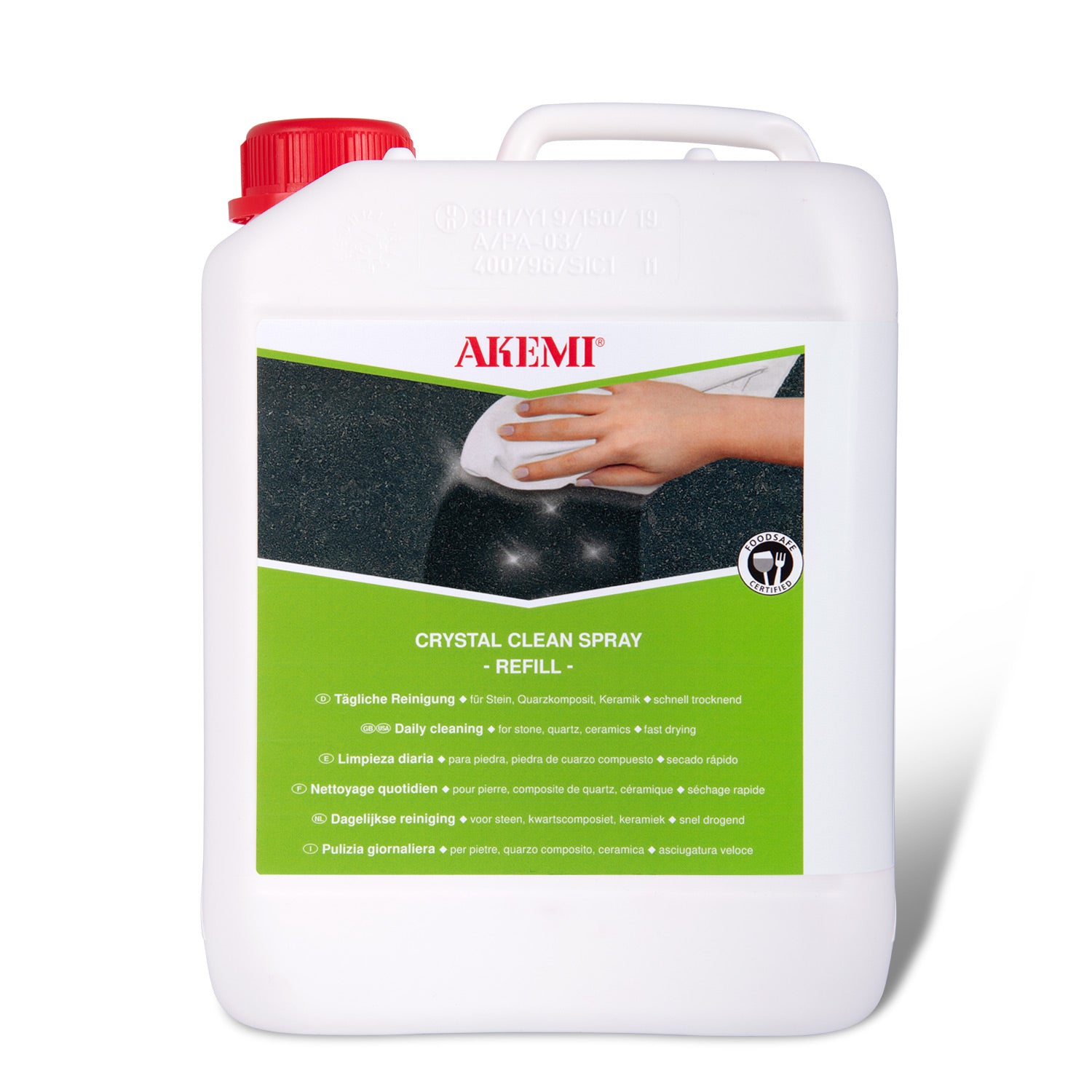 Akemi Crystal Clean spray gebruiksklare reiniger voor natuursteen 5 liter navulling
