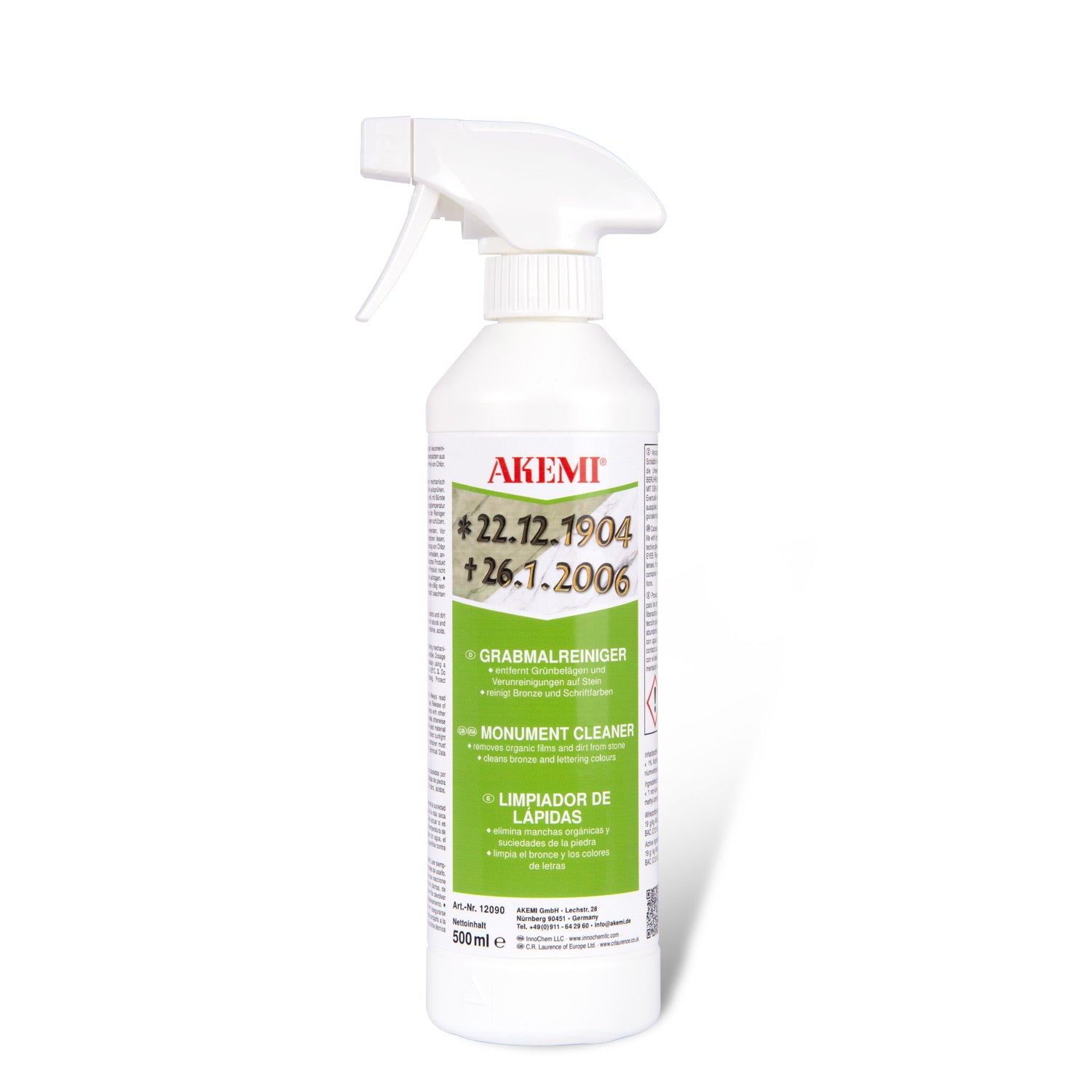 Akemi Grafsteenreiniger reiniger voor grafmonumenten en natuursteen 500 ml
