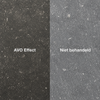 Avo Hardsteen Kleurverdieper effect op hardsteen, behandeld versus onbehandeld