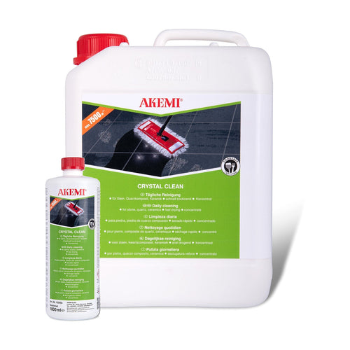Akemi Crystal Clean vloerreiniger voor natuursteen, verkrijgbaar in 1 liter en 5 liter
