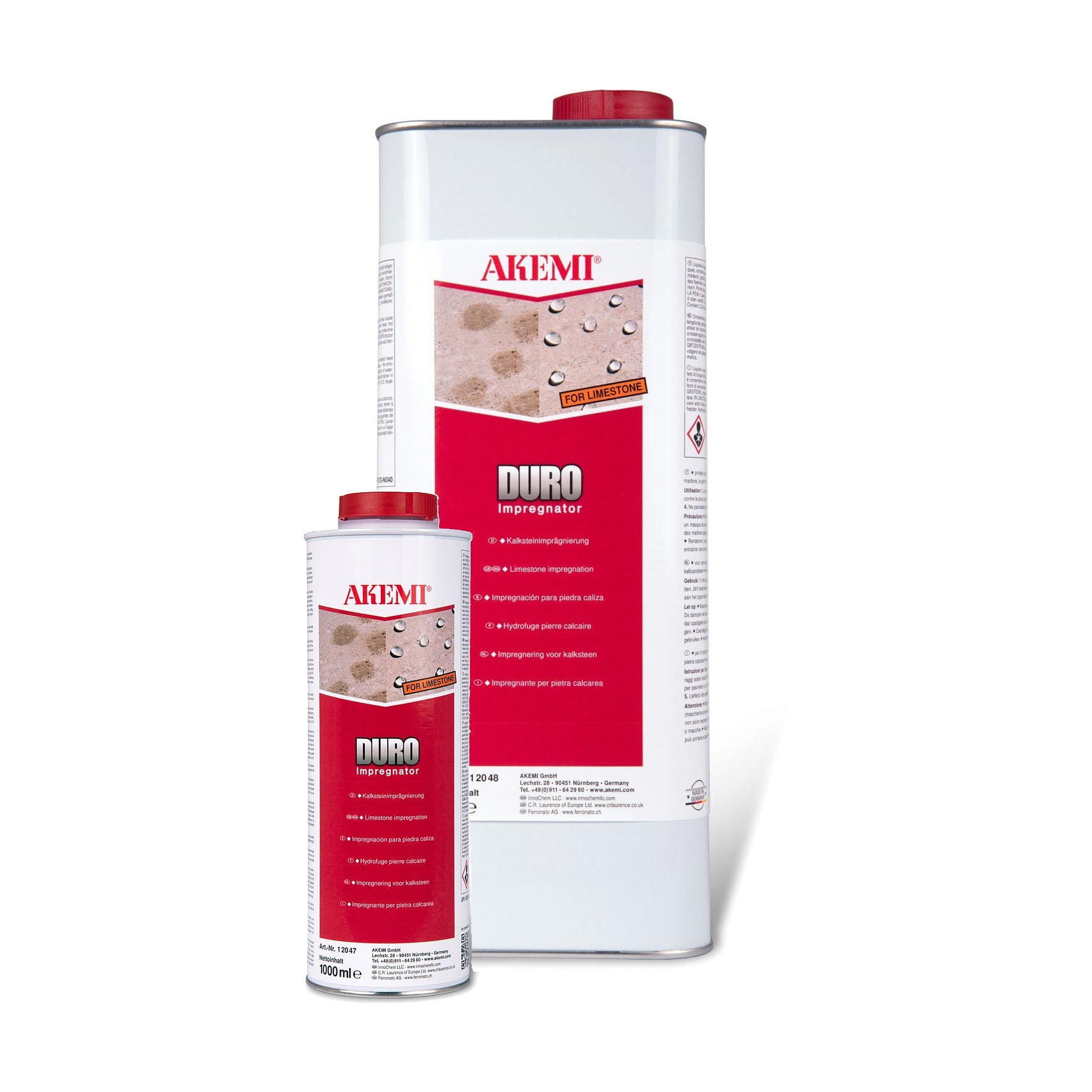 Akemi Duro Impregnatie voor kalksteen en natuursteen, verkrijgbaar in 1 liter en 5 liter