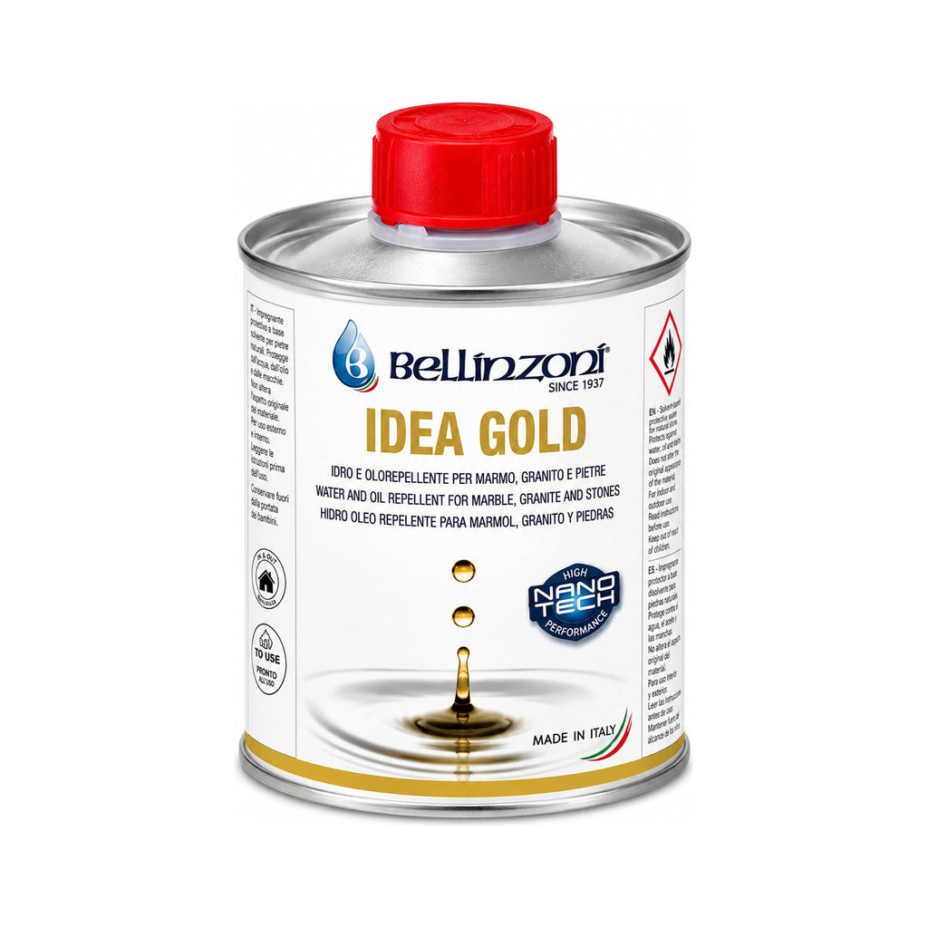 Bellinzoni Idea Gold kleurverdiepende impregnering met nanotechnologie voor marmer en graniet 250 ml