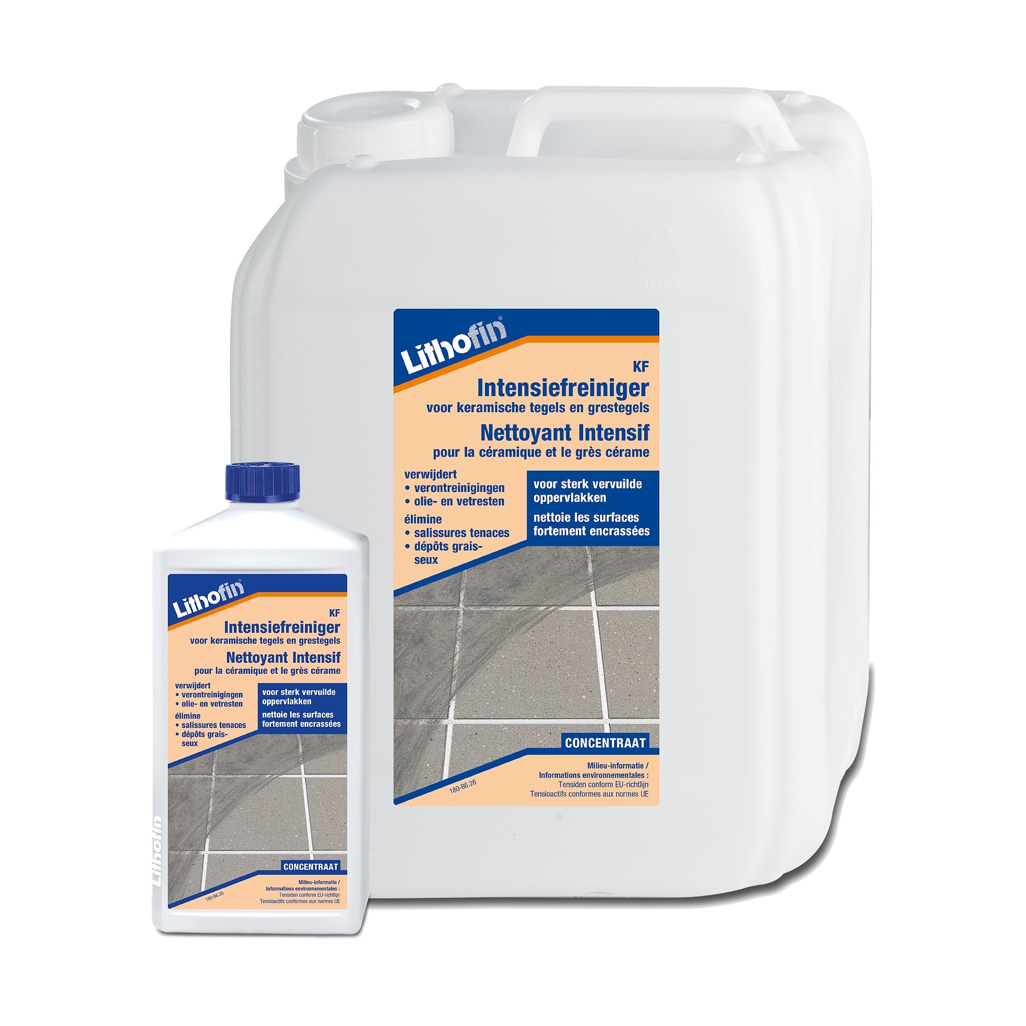 Lithofin KF Intensiefreiniger voor keramische tegels en gres porcellanato, verkrijgbaar in 1 liter en 5 liter