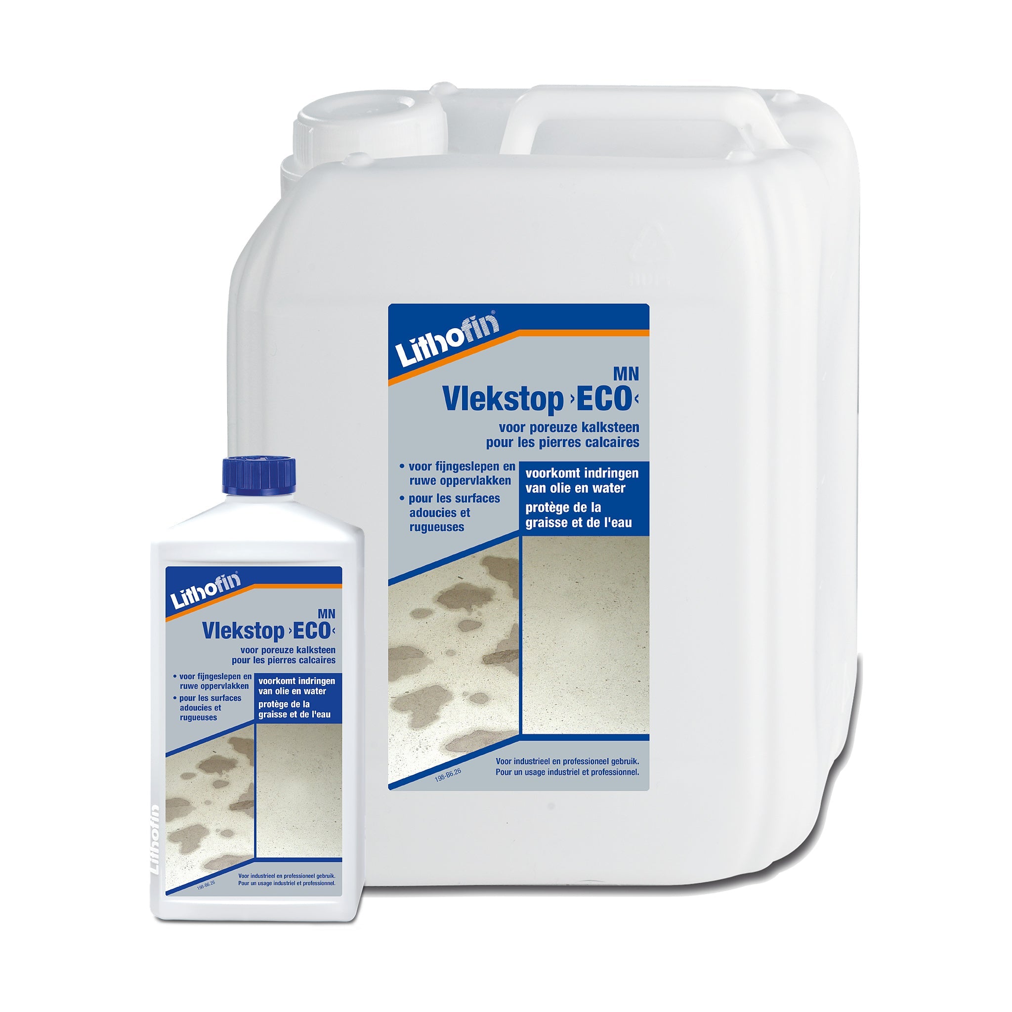 Lithofin MN Vlekstop Eco impregneer op waterbasis voor natuursteen, verkrijgbaar in 1 liter en 5 liter
