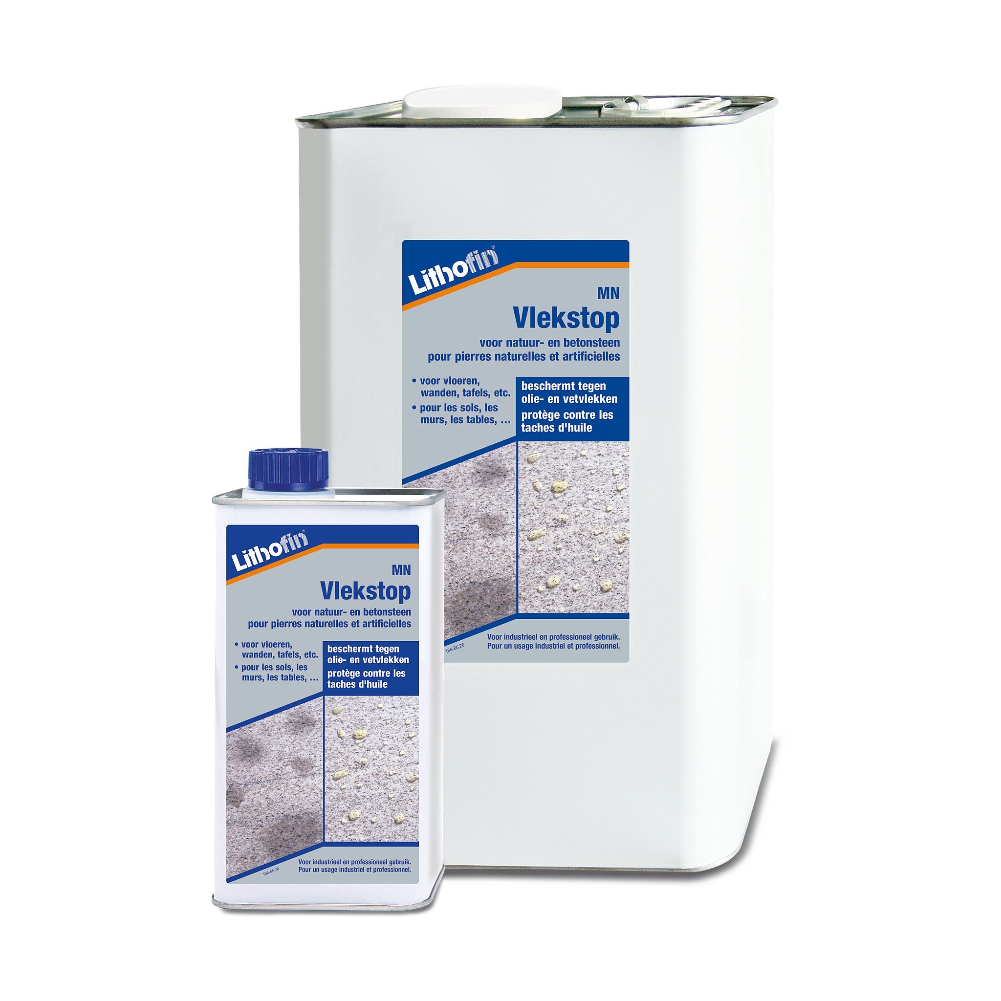 Lithofin MN Vlekstop impregneer tegen vlekken voor natuursteen en betonsteen, verkrijgbaar in 250 ml, 500 ml, 1 liter en 5 liter