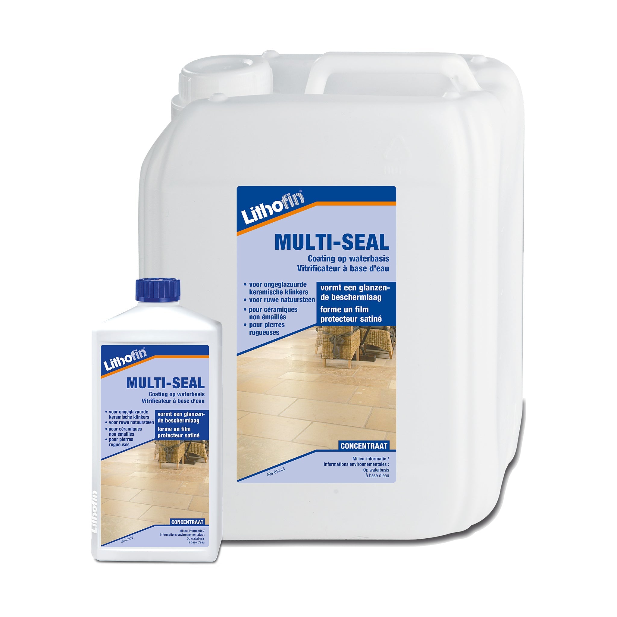 Lithofin Multi-Seal glanzende coating voor tegels en natuursteen, verkrijgbaar in 1 liter en 5 liter