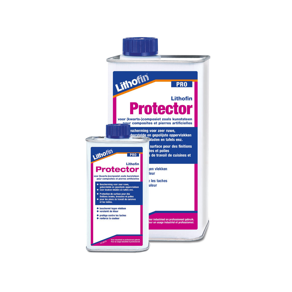 Lithofin Protector vlekbescherming voor kwartscomposiet en keramische werkbladen, verkrijgbaar in 250 ml en 1 liter