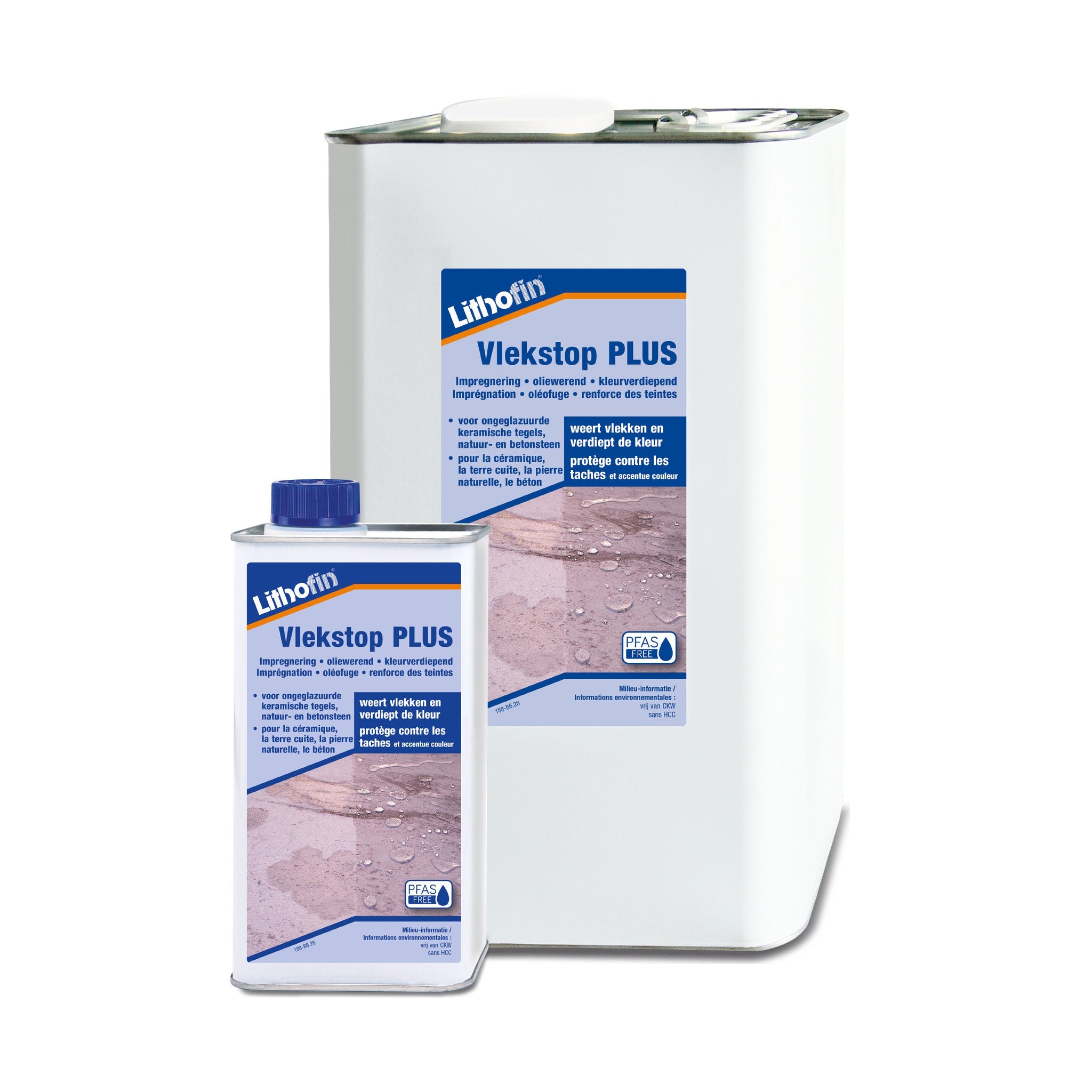 Lithofin Vlekstop Plus impregneer en vlekbescherming voor natuursteen, 1 liter en 5 liter