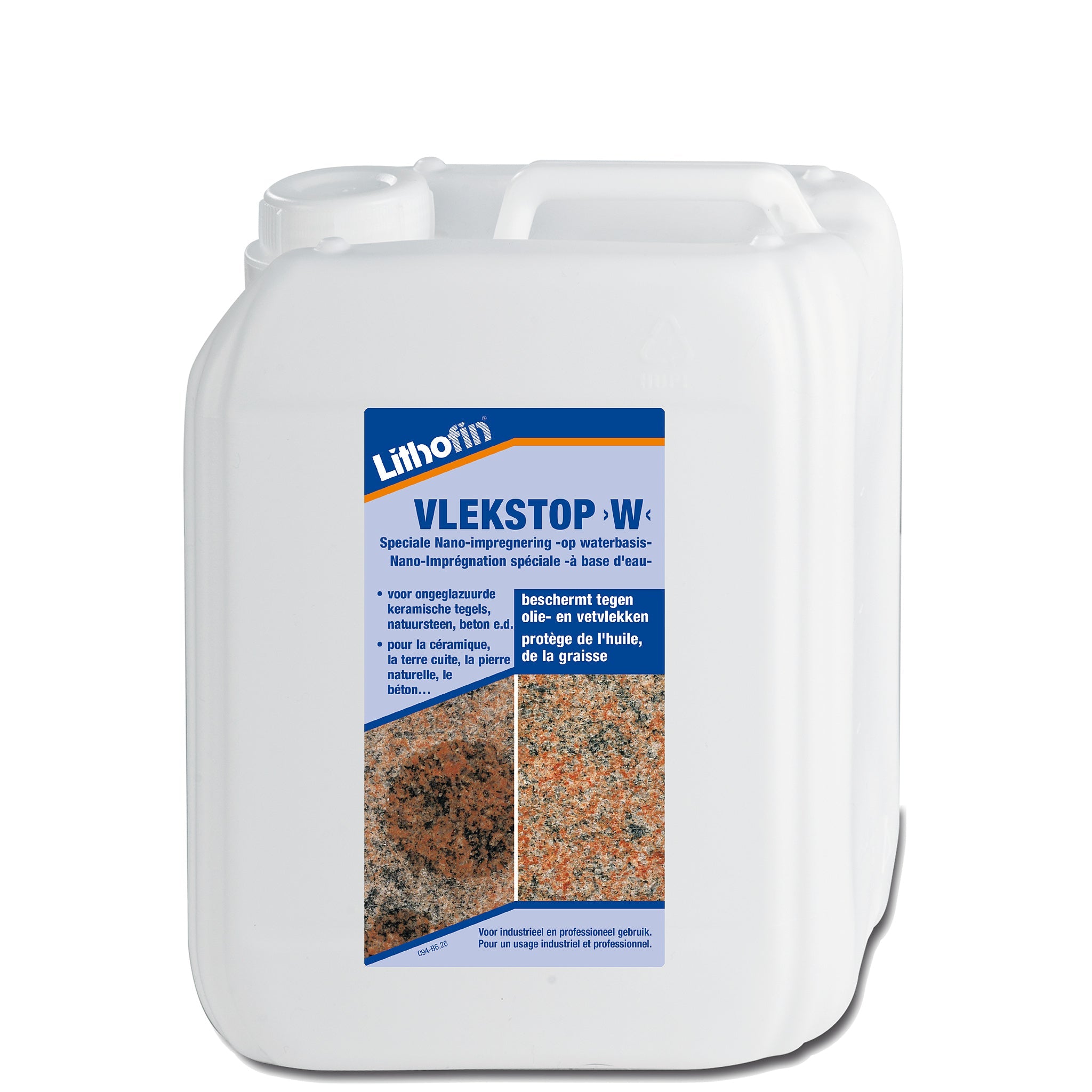 Lithofin Vlekstop W impregneer op waterbasis voor natuursteen 5 liter