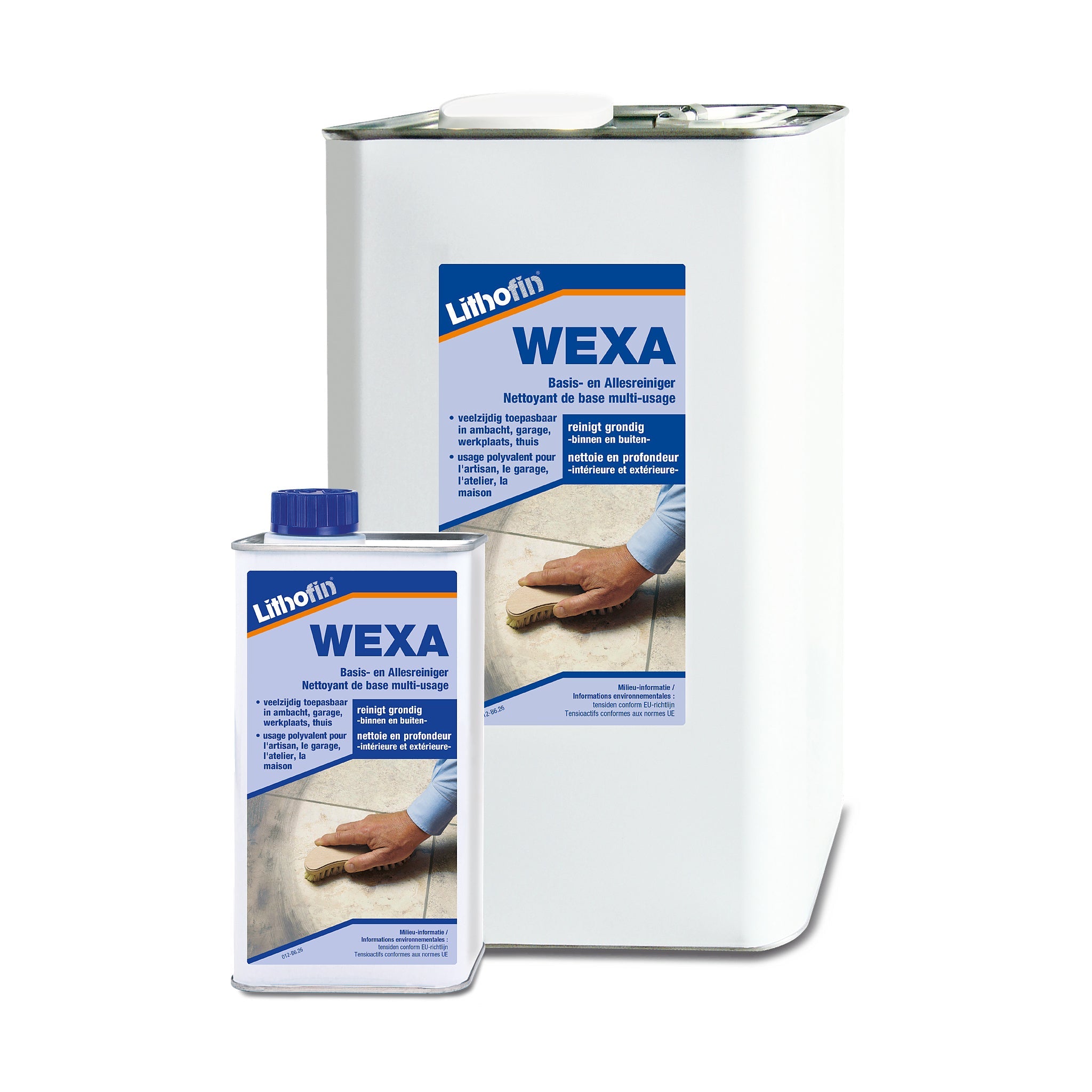 Lithofin Wexa basisreiniger en allesreiniger voor natuursteen, verkrijgbaar in 1 liter en 5 liter
